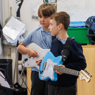 Students with guitar